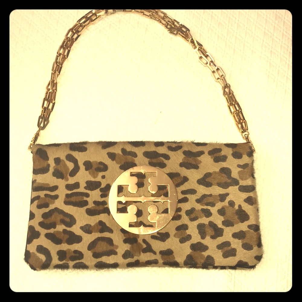Authentic Tory Burch Leopard Clutch
